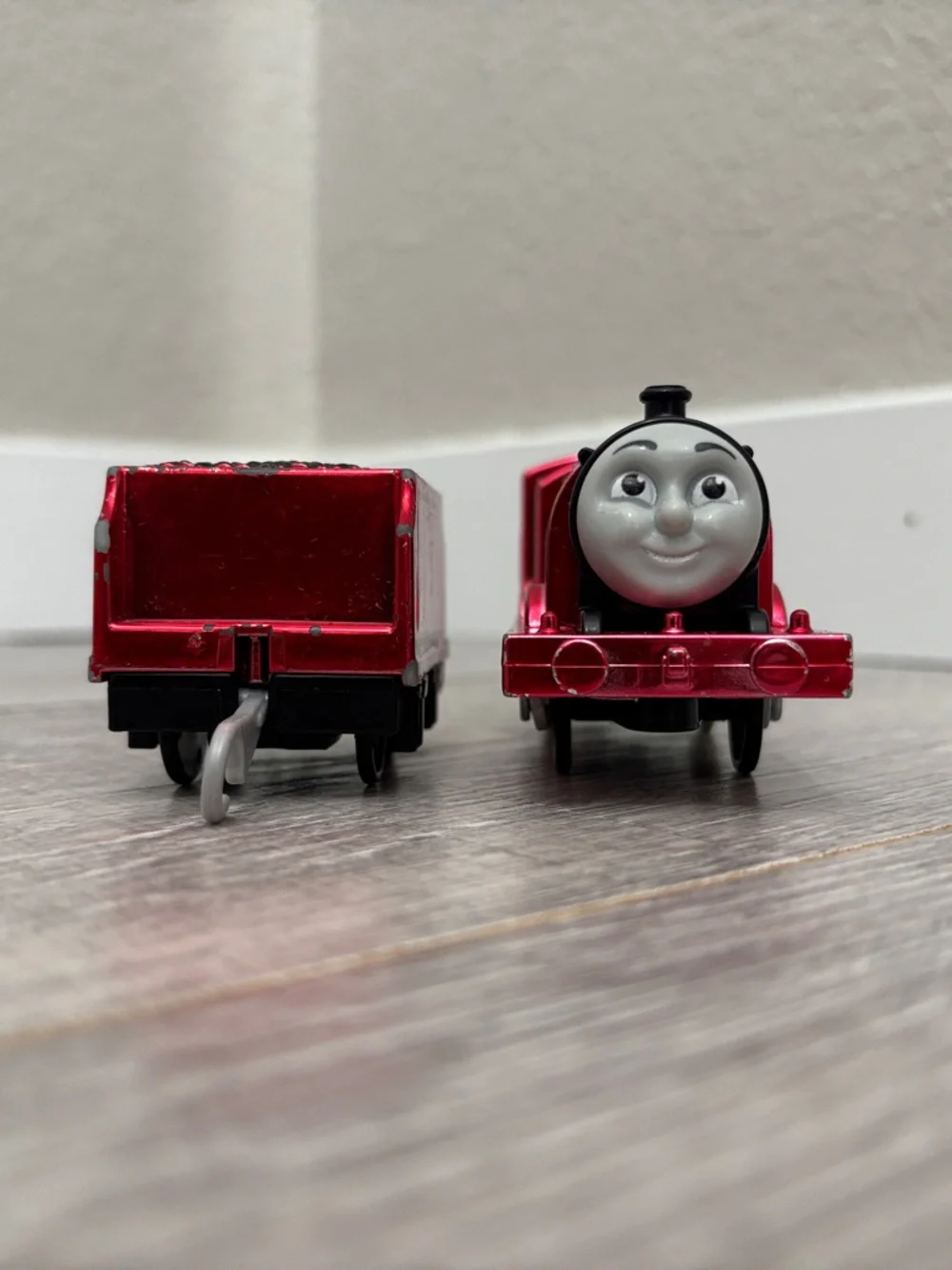 Metallic Motorized Trackmaster James and Tender - Thomas & Friends WORKS!